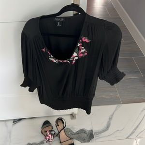 Rachel, Zoe customized peasant top with pink camo